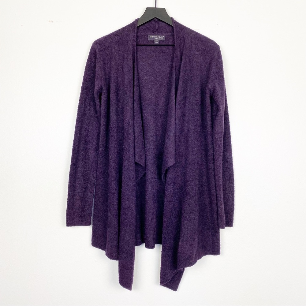 Barefoot Dreams Purple Bamboo Chic Open Front Cardigan Size S/M